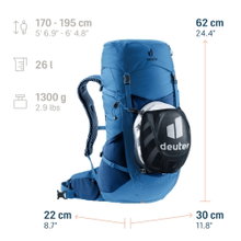 Deuter Wanderrucksack Futura 26 (für Tages- und Mehrtageswanderungen, komfortables Tragesystem) blau - 26 Liter